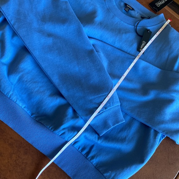 Buffalo David Bitton NWT size medium Indiana Padded Shoulder Sweatshirt blue - Picture 8 of 9